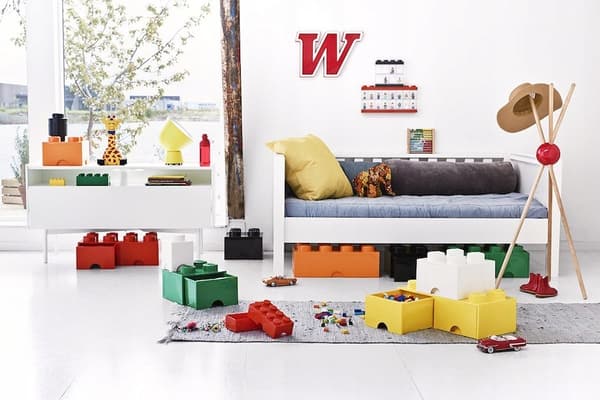 LEGO Container with Drawer – 4 Bricks, 2x2 Container, Large Black Box