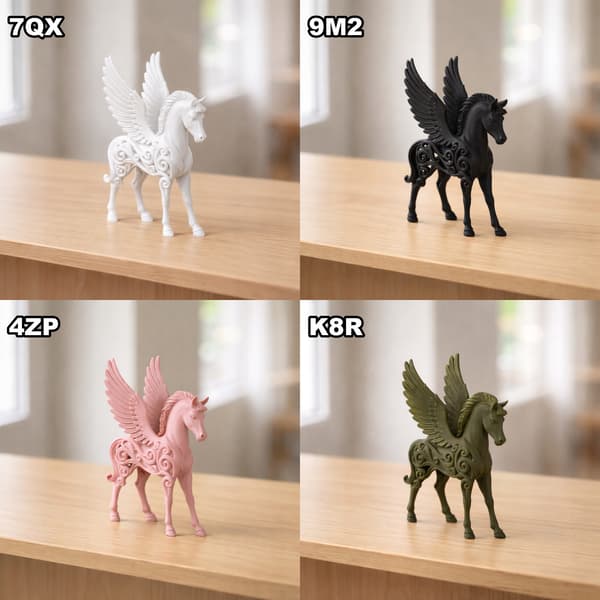 DECORATIVE PEGASUS FIGURINE – OPENWORK SHELF DECORATION – MANY COLOURS