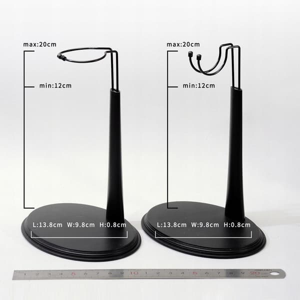 Black 12-inch doll stand – Basic accessory for action figures – Model B stand