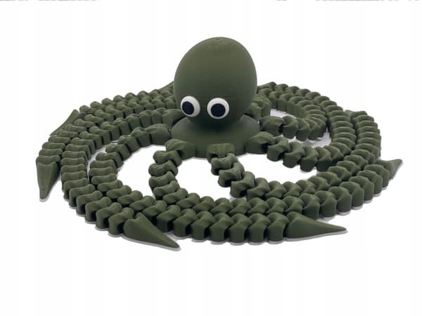 3D moving octopus – bottle figurine, green, 17 cm tentacles
