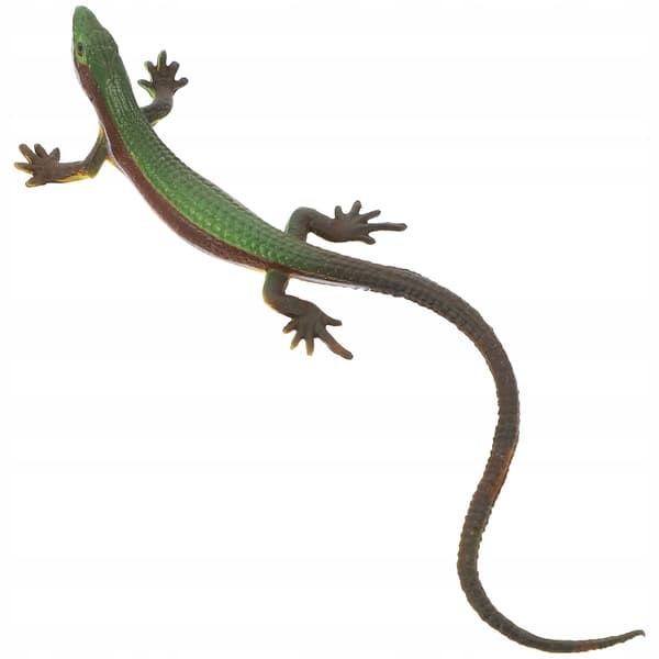 A brightly coloured lizard figurine for decoration and play