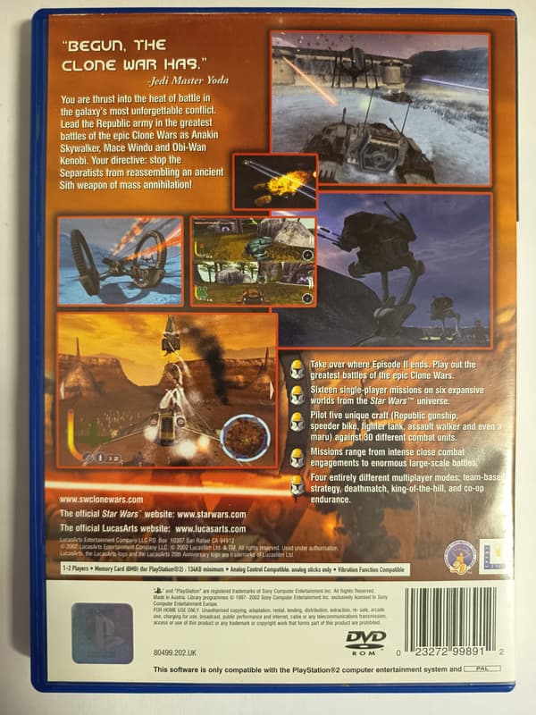 STAR WARS: THE CLONE WARS PS2 PlayStation 2 (PS2) English version, complete set