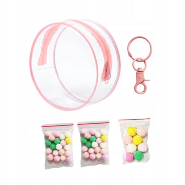 Clear PVC Doll Display Case – Mini Doll Figure Storage Case (pink)