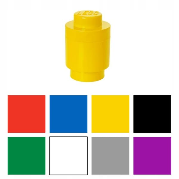 LEGO® round blue single brick container