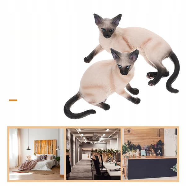 2 PLASTIC CAT FIGURINES FOR THE HOME AND GARDEN