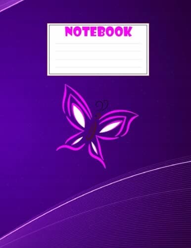 Pink Butterfly Notebook: Lined Notebook, Writing Journal, Diary (8.5" x 11
