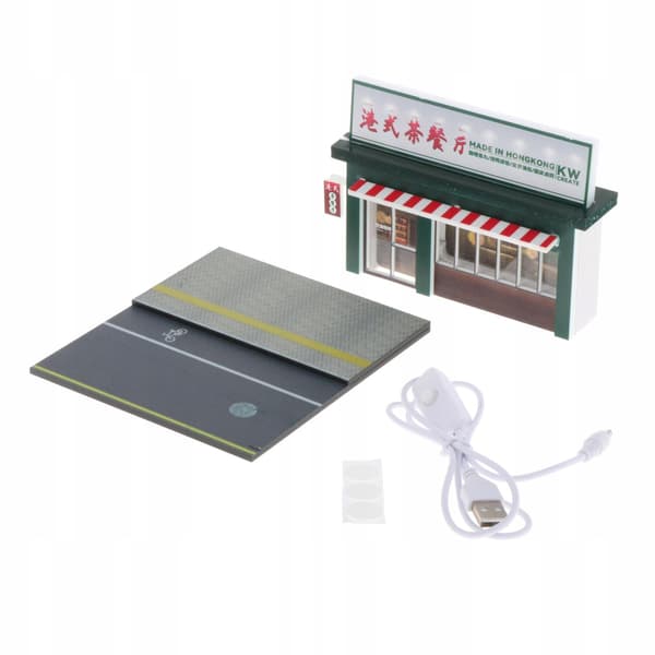 1/64 Scale Model Car Display Scene Background Setting Diorama Tea Restaurant