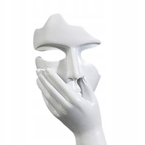 Resin statue: Abstract figure of a thinker, white