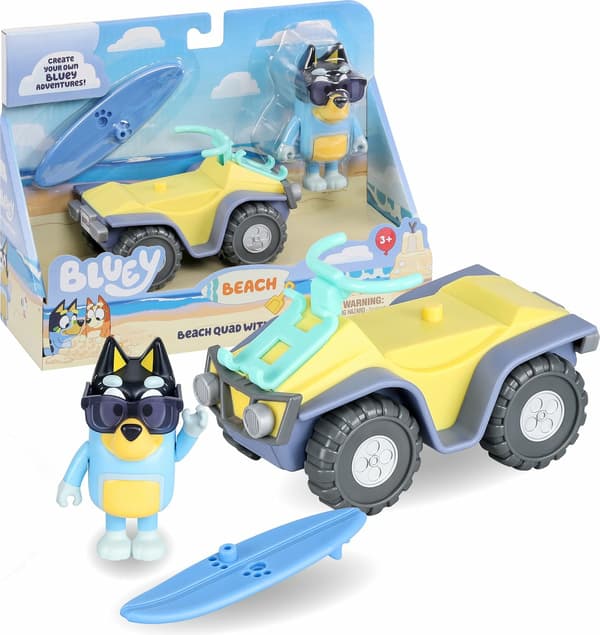 Moose Toys Bluey Beach Quad With Bandit Set