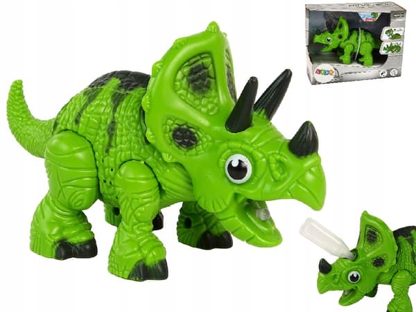 INTERACTIVE TRICERATOPS DINOSAUR – STEAM-POWERED, MAKES SOUNDS, GREEN BATTERIES