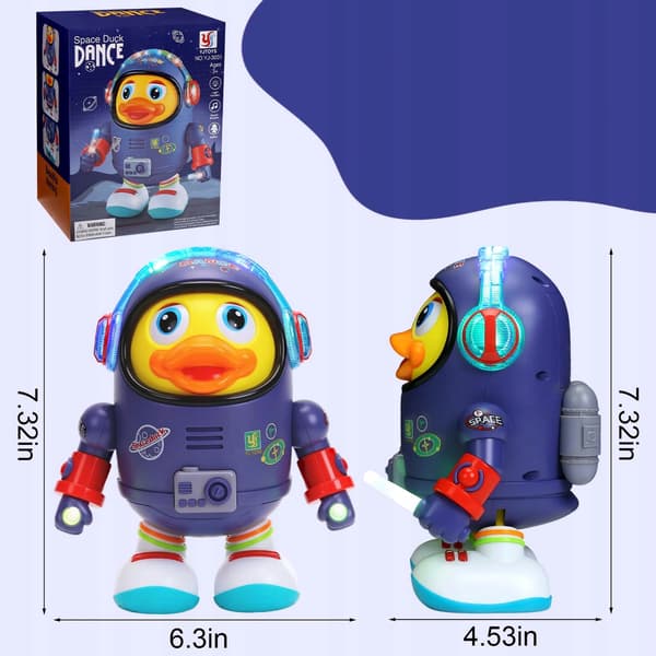 DANCING SPACE DUCK DANCING DUCK WITH LED LIGHTS AND SOUNDS