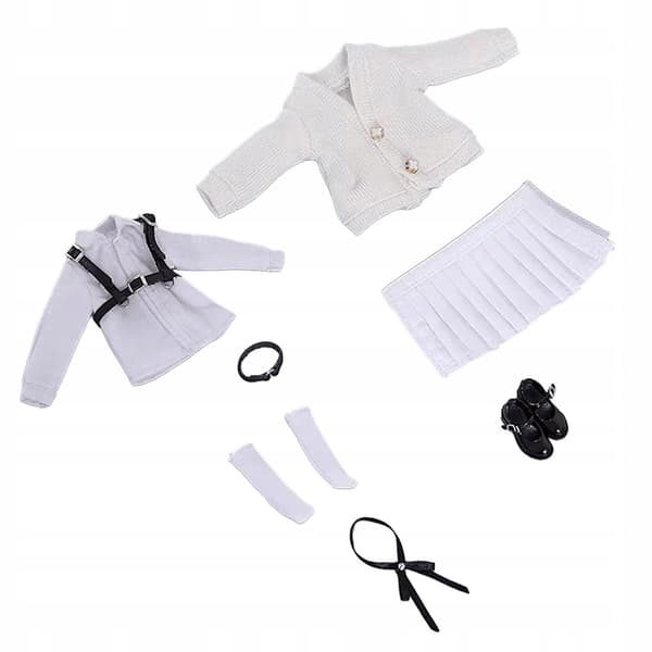 1/12 School Uniform Set – Outfit for action figures – White accessory bodysuit