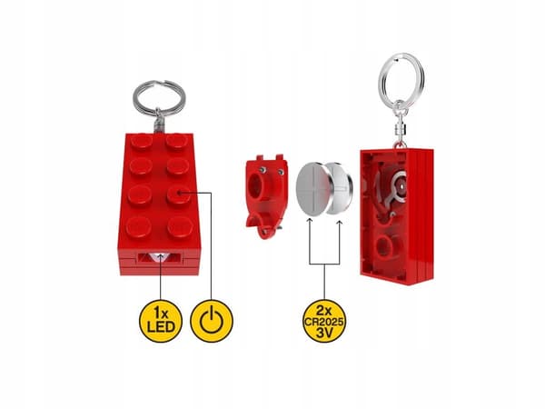 LEGO LED TORCH KEYRING – Red brick