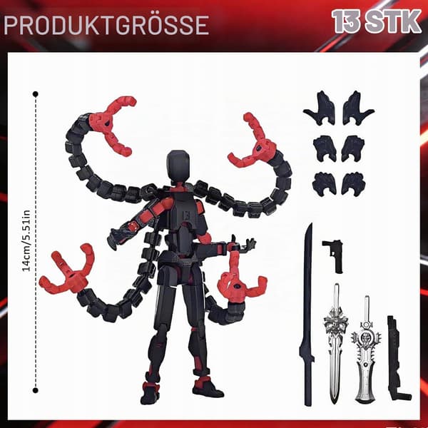 PLUSHCEWT T13 Action Figure with Interchangeable Hands and Accessories