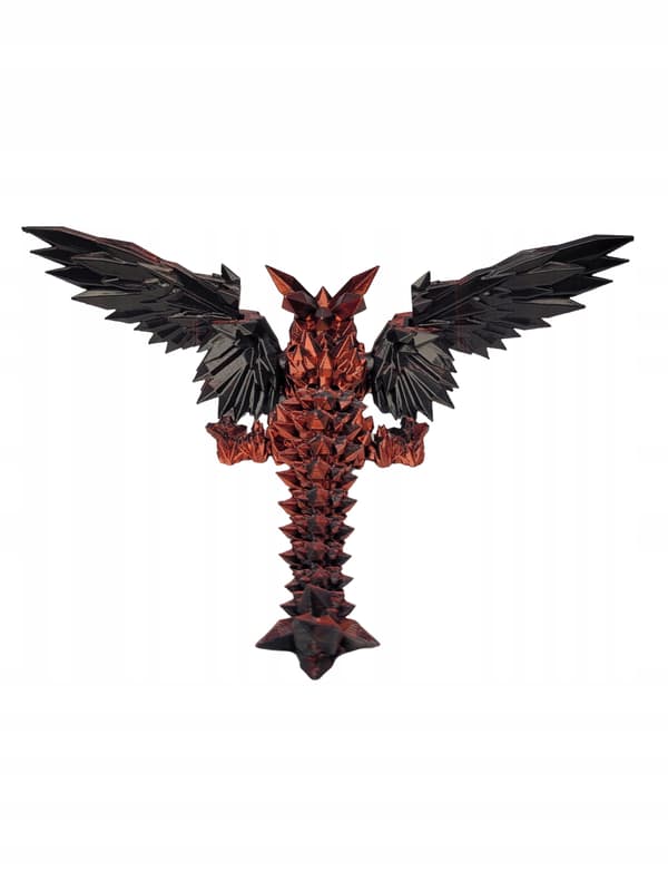Mistic Red Moving Winged Dragon 3D-printed Crystal Dragon figurine