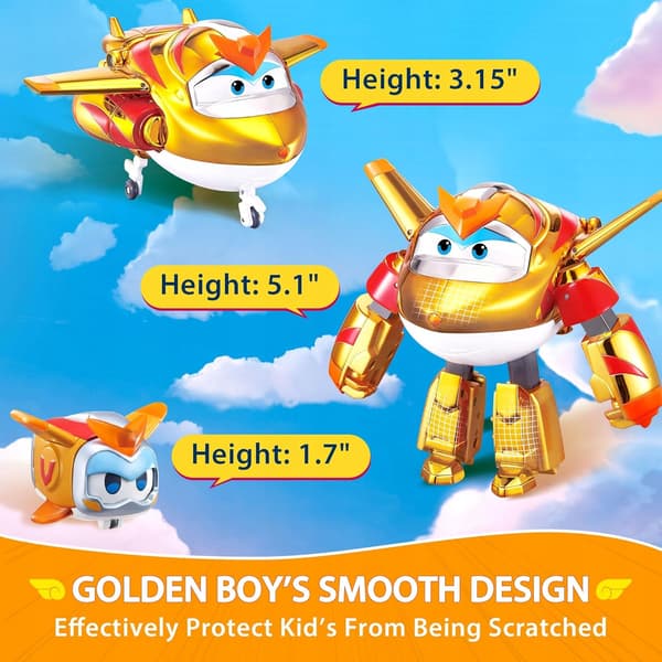 Super Wings EU770441 Golden Boy & Pet Transformable Figure