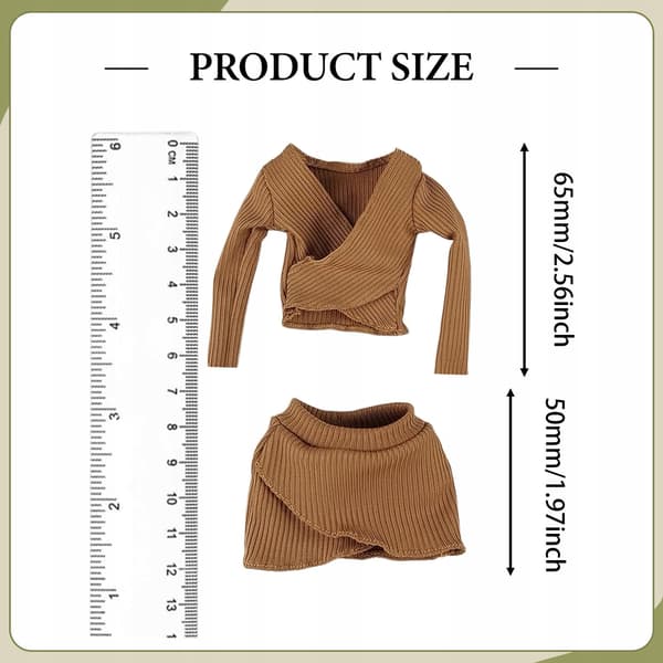 1:6 Scale Basic Crop Top Costume – Female Figure, Brown
