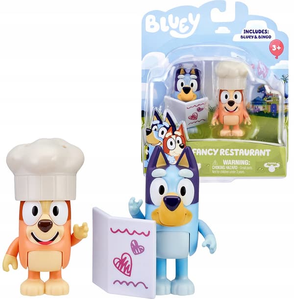 BLUEY AND BINGO FANCY RESTAURANT FIGURINES