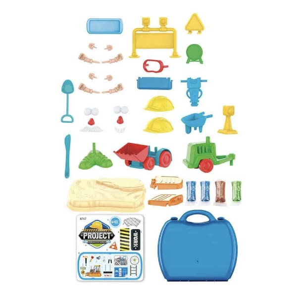 Construction Site SET with ACCESSORIES in a CHEST – 39 Pieces, CASE + MASCOT