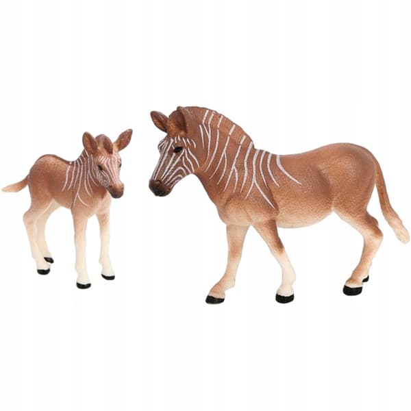 2-PIECE SET OF REALISTIC PLASTIC ZEBRA MODELS FOR DECORATION