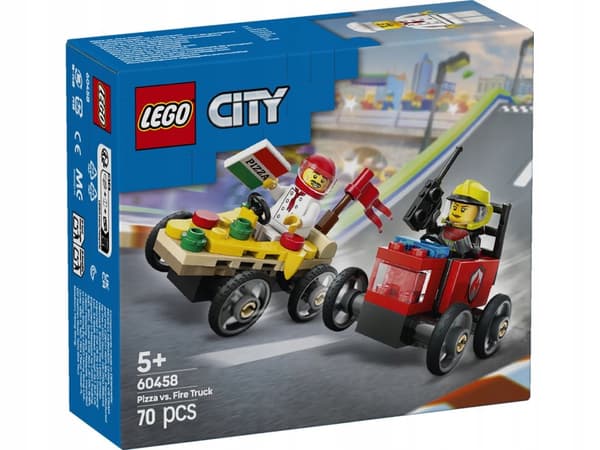 LEGO 60458 City Racing Set: Pizza vs Fire Engine