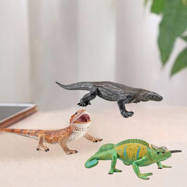 3x Lizard Set Display props Collectables Home desk decorations