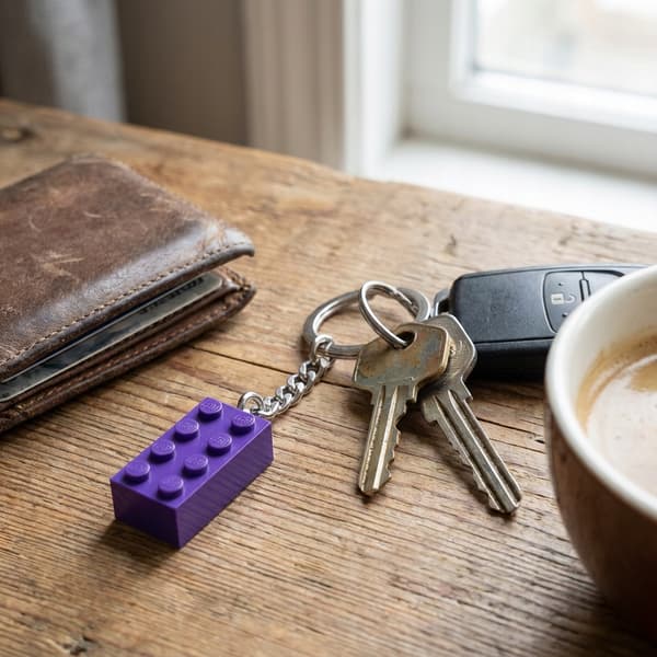 LEGO Classic 853379 Purple Brick Keyring – Chrome