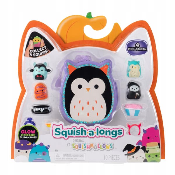 Squish-a-longs Clip-a-longs Halloween Pack – Includes 4 Mini-Squish (Style
