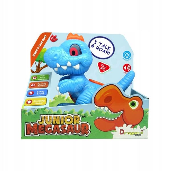 Wiky 23 cm interactive talking dinosaur that repeats sounds, battery-operated