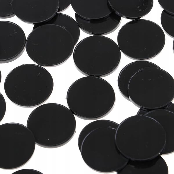 30x Round Black 22mm Multi-purpose Smooth Base for Miniatures
