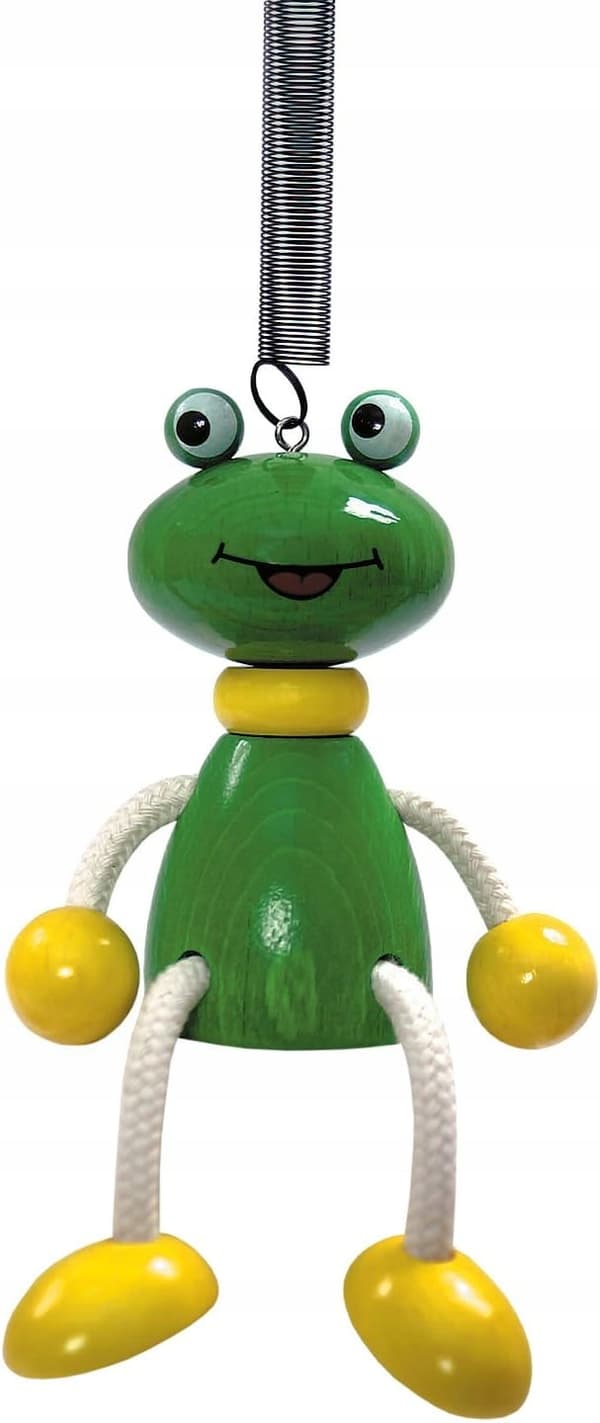 Hess 14700 – Oscillating frog figurine, key ring, wooden frog, spring