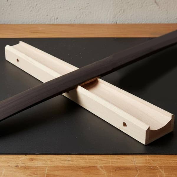A curved and straight double-sided string that supports the fingerboard