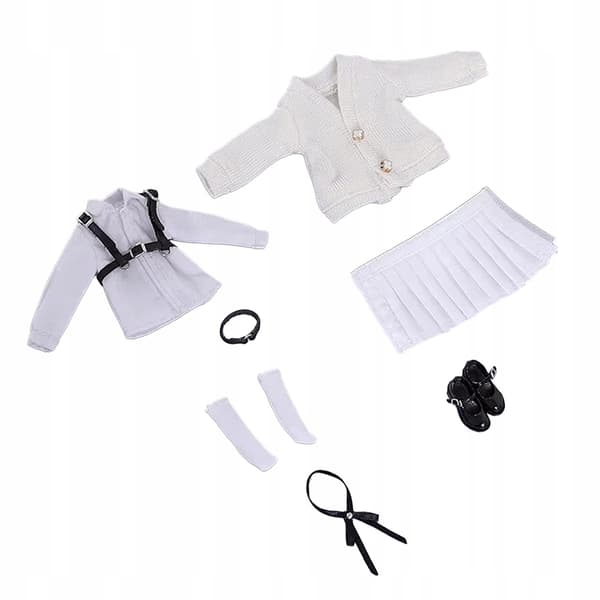 1/12 School Uniform Set – Outfit for action figures – White accessory bodysuit