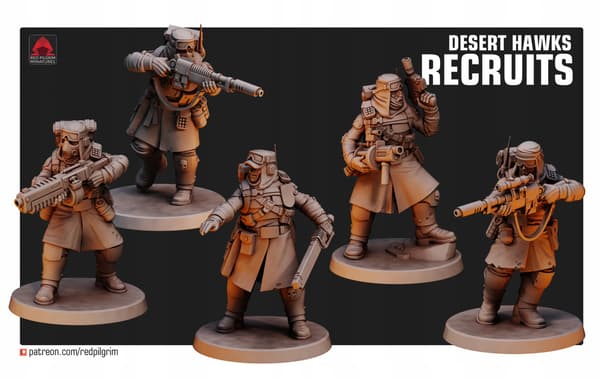 Desert Hawks-rekrutter x5 Red Pilgrim Miniatures 28