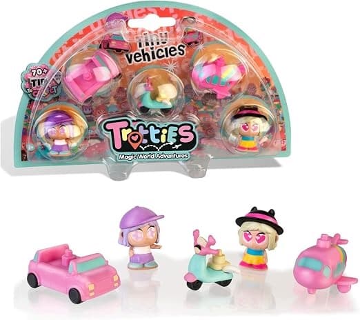 Trotties – Tiny Pack 5 with vehicles, 5 collectable micro figures