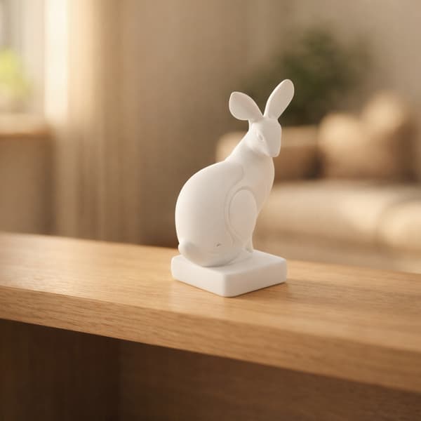 DECORATIVE FIGURINE: RABBIT SITTING ON A STAND – MANY COLOURS