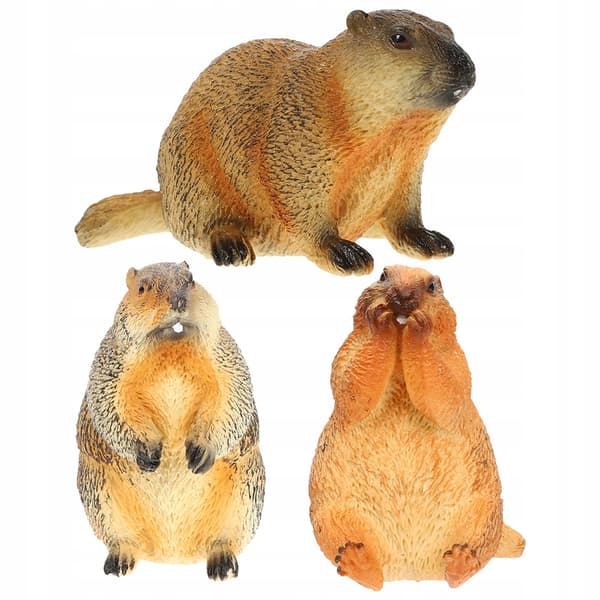 3 PLASTIC MARMOT MODELS, EDUCATIONAL FIGURINES