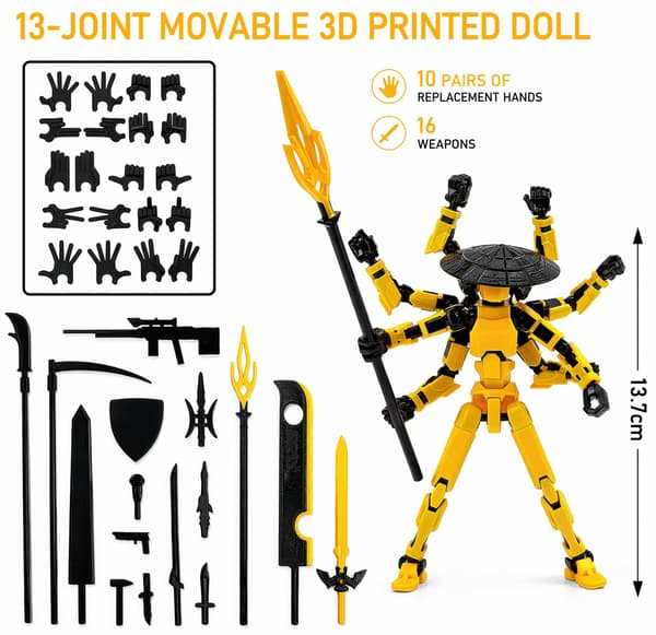 PLUSHCEWT T13 Action Figure with Interchangeable Hands and Accessories for Adults