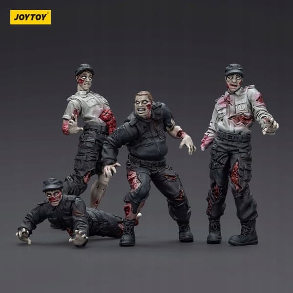 Zombie Dark Source bodyguard figurines, set of 4, 8 cm