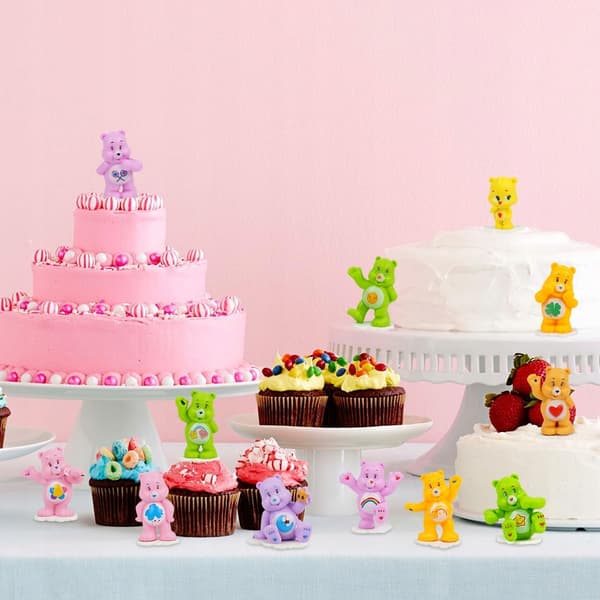 MINI FIGURINES Set of 12 Mini Figurines: Rainbow Bears Cake Decorations
