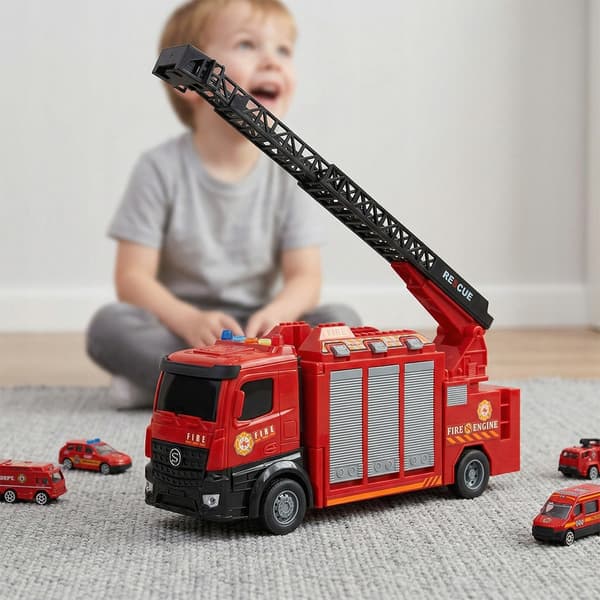 Fire engine set: Toy fire engines, 7-piece set