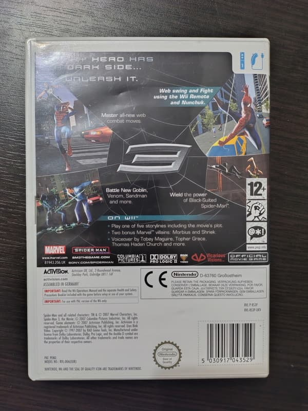 Spider-Man 3 for Nintendo Wii (boxed)