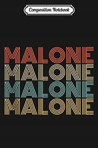 Composition Notebook: Malone Vintage Retro Style Name Gift Tank Top Mug J