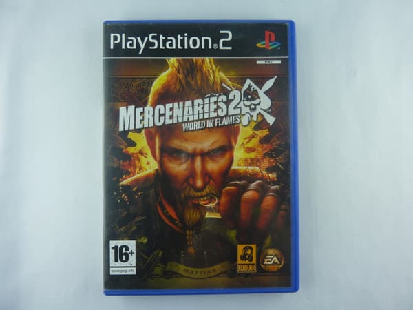 MERCENARIES 2 WORLD IN – disc in very good+ condition, complete set with Polish PS2 version