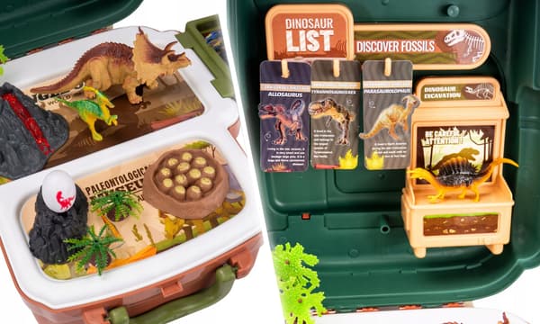 LARGE BACKPACK SET – DINOSAUR TOY T-REX EDUCATIONAL CREATIVE SUITCASE