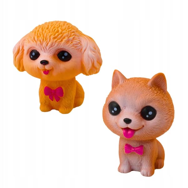 Creative play set: 6 squeaky dogs with a doghouse for children