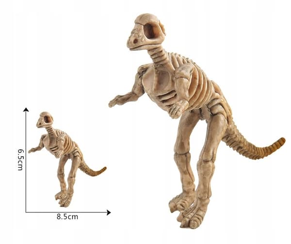 Set of 12 plastic dinosaur skeletons