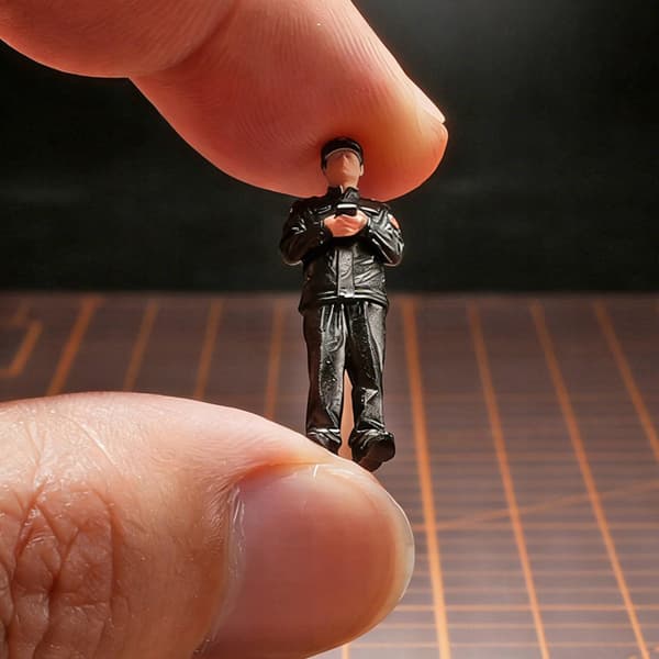 1/64 Scale Security Guard Figure – Mini People for a DIY Doll’s House Project