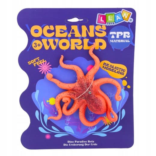 Rubber Octopus Figurine – Stretchy, Realistic, Sea Creature, 12 cm