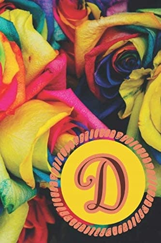 D Initial Monogram Journal Notebook for Women: Personalised, Customised Rain